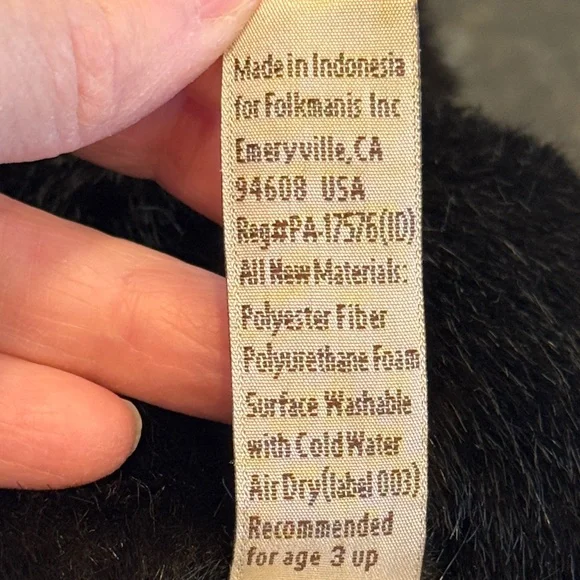 Baby Black Bear Hand Puppet by Folkmanis Puppets. Size 9” - Picture 10 of 12